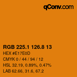 Color code: RGB 225.1 126.8 13 | qconv.com