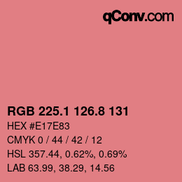 カラーコード: RGB 225.1 126.8 131 | qconv.com