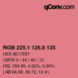 カラーコード: RGB 225.1 126.8 135 | qconv.com