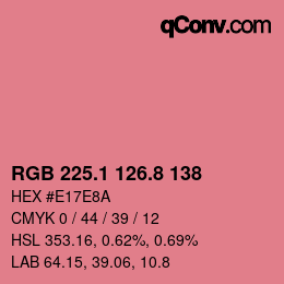Color code: RGB 225.1 126.8 138 | qconv.com