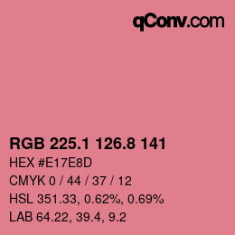 カラーコード: RGB 225.1 126.8 141 | qconv.com