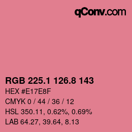 Color code: RGB 225.1 126.8 143 | qconv.com