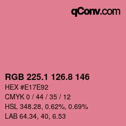 カラーコード: RGB 225.1 126.8 146 | qconv.com