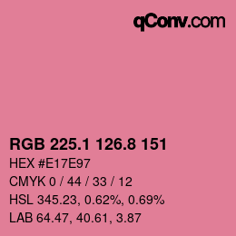 カラーコード: RGB 225.1 126.8 151 | qconv.com