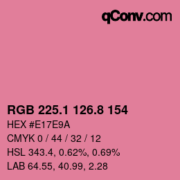 カラーコード: RGB 225.1 126.8 154 | qconv.com