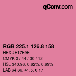カラーコード: RGB 225.1 126.8 158 | qconv.com