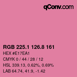 カラーコード: RGB 225.1 126.8 161 | qconv.com