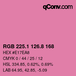 カラーコード: RGB 225.1 126.8 168 | qconv.com