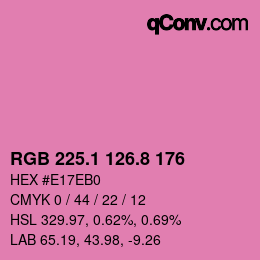 カラーコード: RGB 225.1 126.8 176 | qconv.com