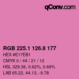 カラーコード: RGB 225.1 126.8 177 | qconv.com