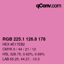 カラーコード: RGB 225.1 126.8 178 | qconv.com