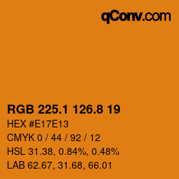 カラーコード: RGB 225.1 126.8 19 | qconv.com