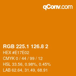 カラーコード: RGB 225.1 126.8 2 | qconv.com