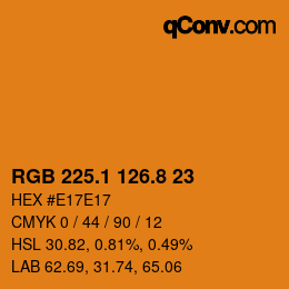 カラーコード: RGB 225.1 126.8 23 | qconv.com