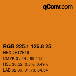 カラーコード: RGB 225.1 126.8 25 | qconv.com