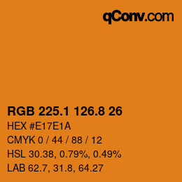 カラーコード: RGB 225.1 126.8 26 | qconv.com