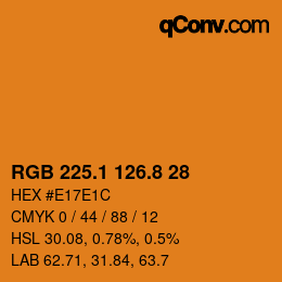 Color code: RGB 225.1 126.8 28 | qconv.com