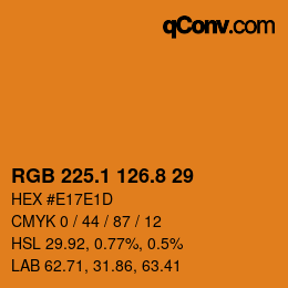 カラーコード: RGB 225.1 126.8 29 | qconv.com
