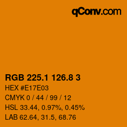 カラーコード: RGB 225.1 126.8 3 | qconv.com