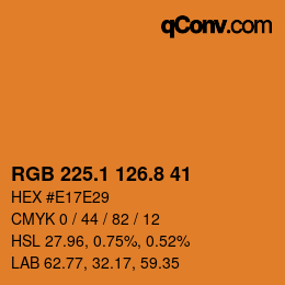 Color code: RGB 225.1 126.8 41 | qconv.com