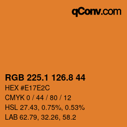 Color code: RGB 225.1 126.8 44 | qconv.com