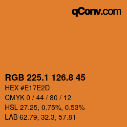 Color code: RGB 225.1 126.8 45 | qconv.com
