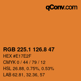 Color code: RGB 225.1 126.8 47 | qconv.com