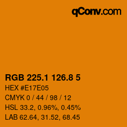 Color code: RGB 225.1 126.8 5 | qconv.com