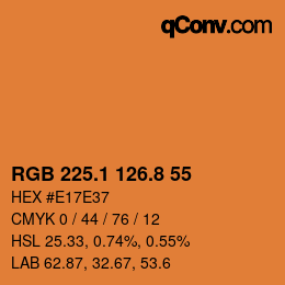 Color code: RGB 225.1 126.8 55 | qconv.com