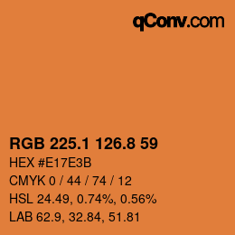 Color code: RGB 225.1 126.8 59 | qconv.com