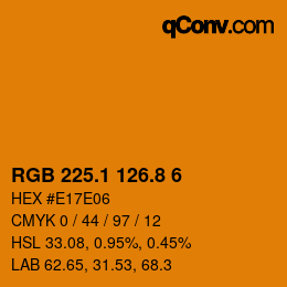 カラーコード: RGB 225.1 126.8 6 | qconv.com