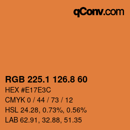 Color code: RGB 225.1 126.8 60 | qconv.com