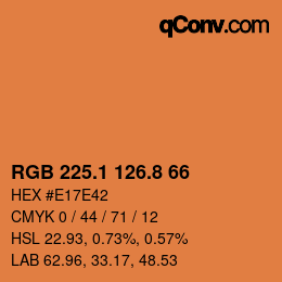 Color code: RGB 225.1 126.8 66 | qconv.com