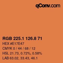 Color code: RGB 225.1 126.8 71 | qconv.com