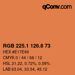 Color code: RGB 225.1 126.8 73 | qconv.com