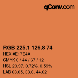 Color code: RGB 225.1 126.8 74 | qconv.com