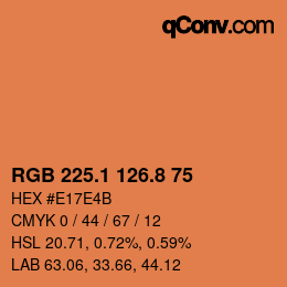 Color code: RGB 225.1 126.8 75 | qconv.com