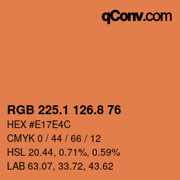 Color code: RGB 225.1 126.8 76 | qconv.com