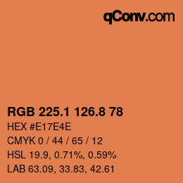 Color code: RGB 225.1 126.8 78 | qconv.com