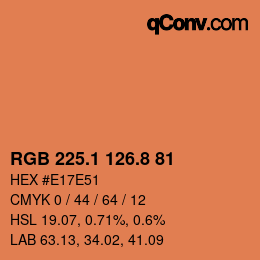 Color code: RGB 225.1 126.8 81 | qconv.com