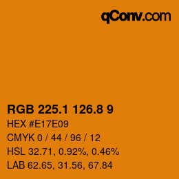 Color code: RGB 225.1 126.8 9 | qconv.com
