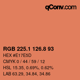 Color code: RGB 225.1 126.8 93 | qconv.com
