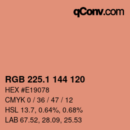 カラーコード: RGB 225.1 144 120 | qconv.com