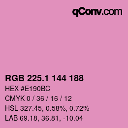 カラーコード: RGB 225.1 144 188 | qconv.com