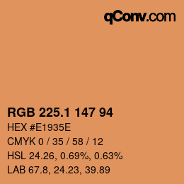 カラーコード: RGB 225.1 147 94 | qconv.com