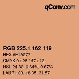 カラーコード: RGB 225.1 162 119 | qconv.com