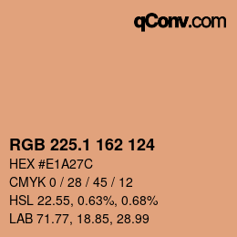 カラーコード: RGB 225.1 162 124 | qconv.com