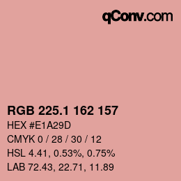 カラーコード: RGB 225.1 162 157 | qconv.com