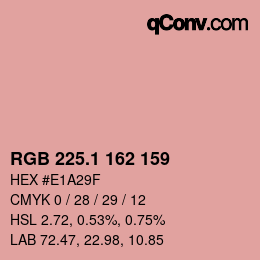 カラーコード: RGB 225.1 162 159 | qconv.com