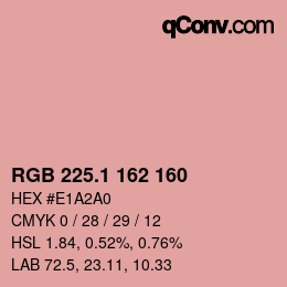 カラーコード: RGB 225.1 162 160 | qconv.com